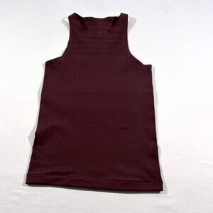 Lululemon Womens Top Laser Cut Stretch Maroon Tank Activewear Yoga Gym Sz 4